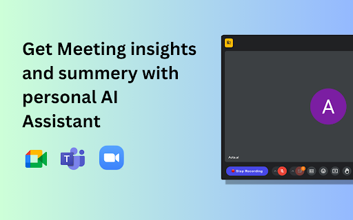 Acta.ai Assistant Google Meet et Teams