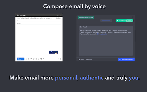 Ahoy pour Chrome - Compositeur vocal pour Gmail