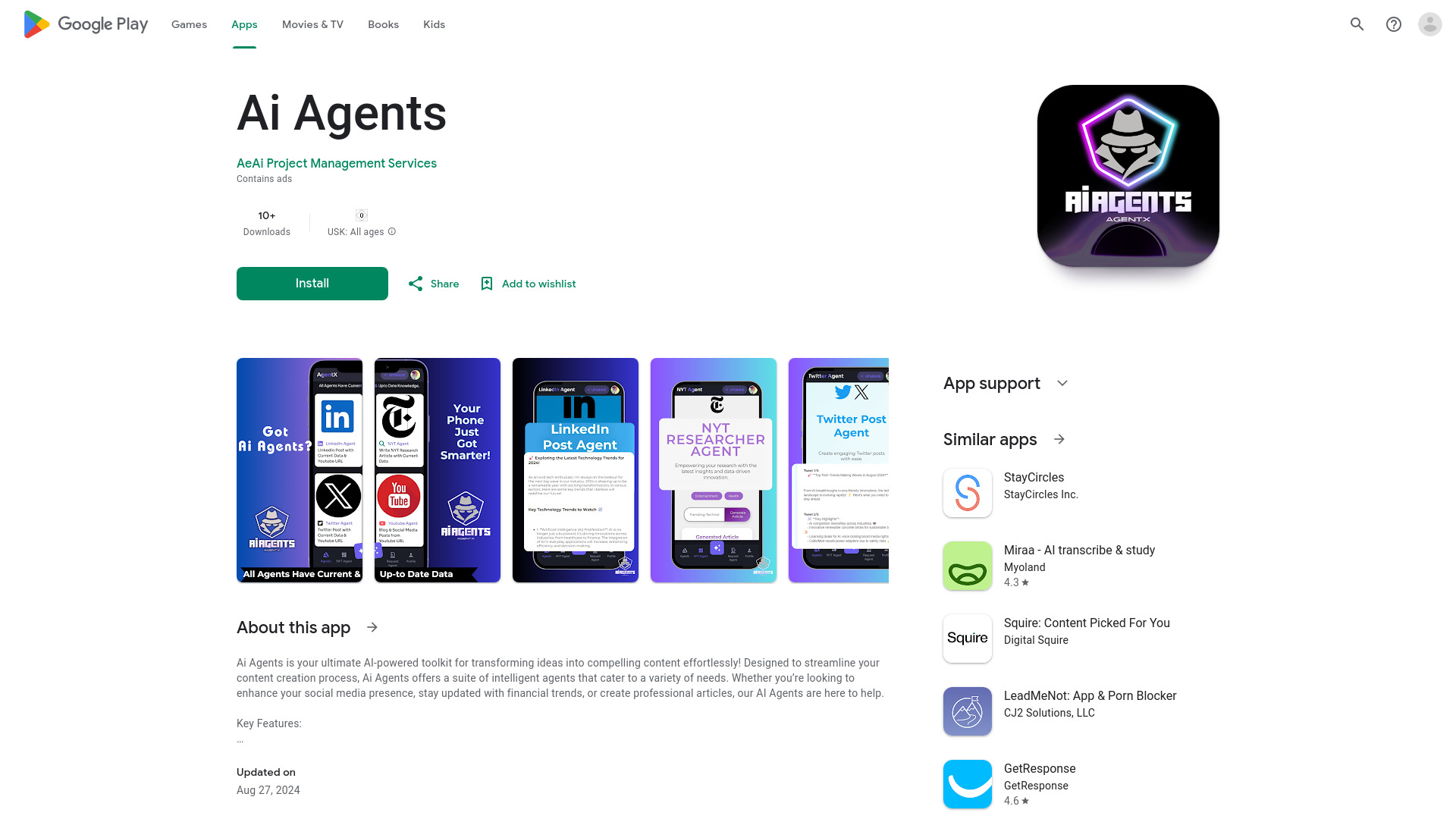 Ai Agents (BETA) V1 — бесплатное приложение для Android