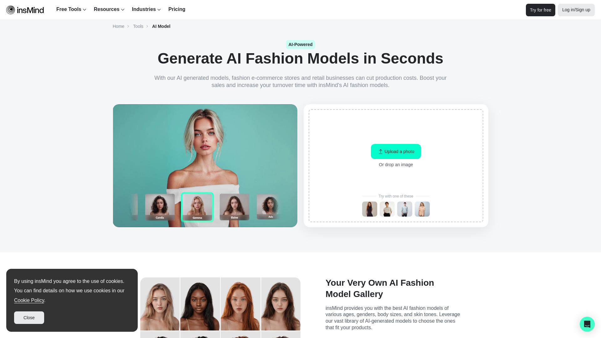 Modelos de moda AI (intercambio de caras) de insMind