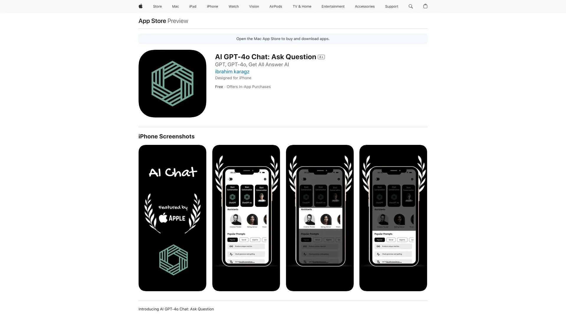 Chat AI GPT-4o: hacer una pregunta