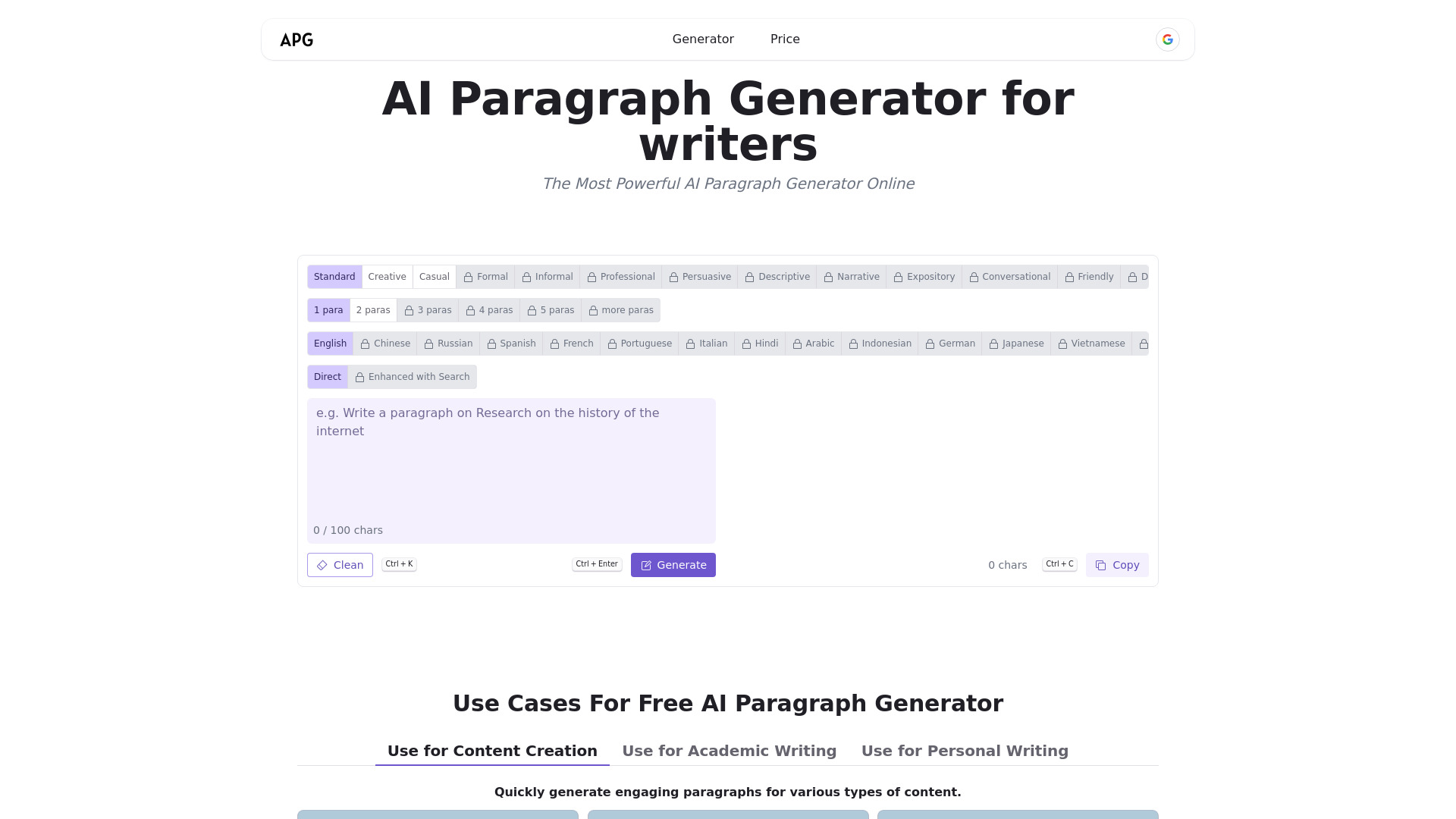 Générateur de paragraphes IA