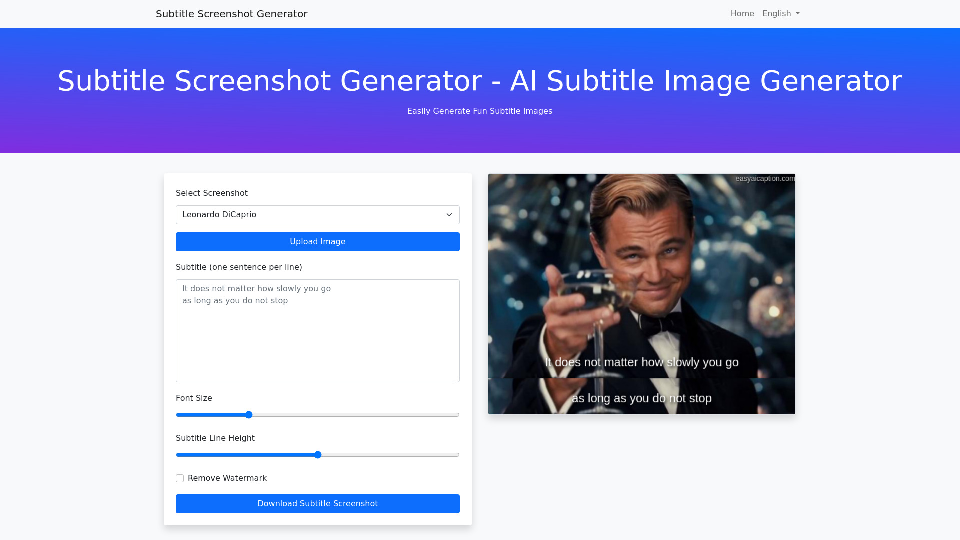 AI Subtitle Image Generator