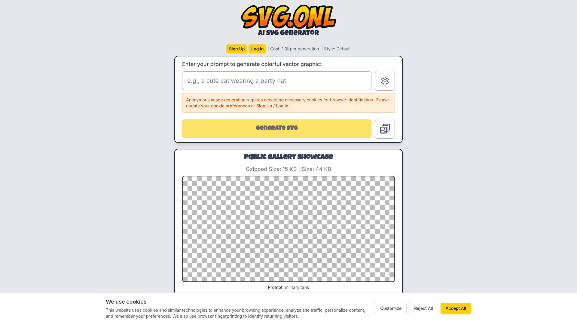 AI Generador SVG | texto a SVG | svg.onl