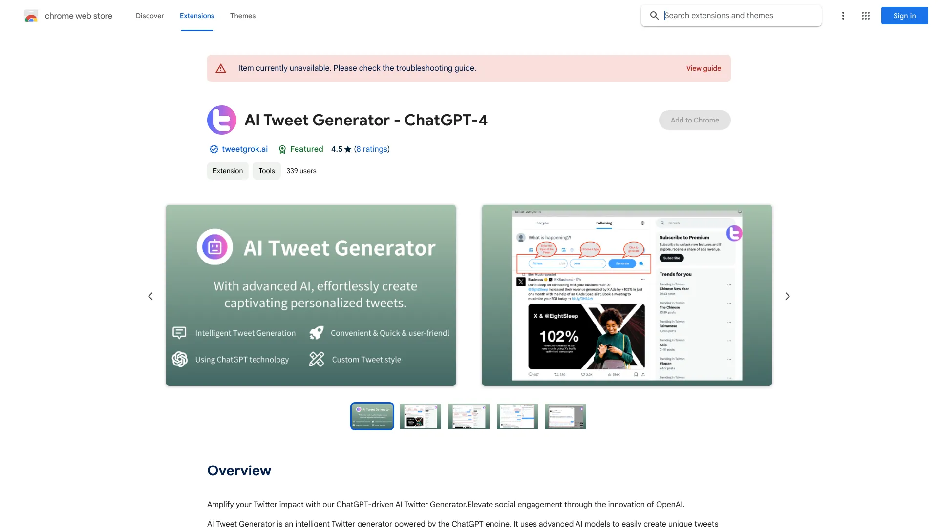 AI Tweet Generator - ChatGPT-4