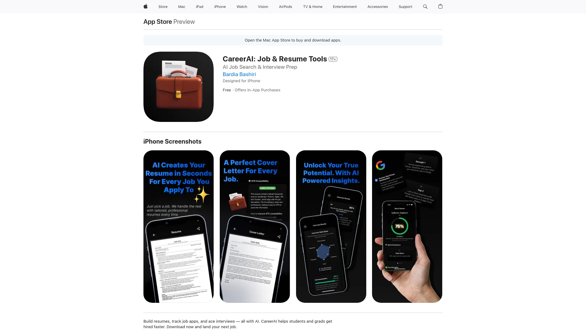All-in-one job hunt AI app for iOS
