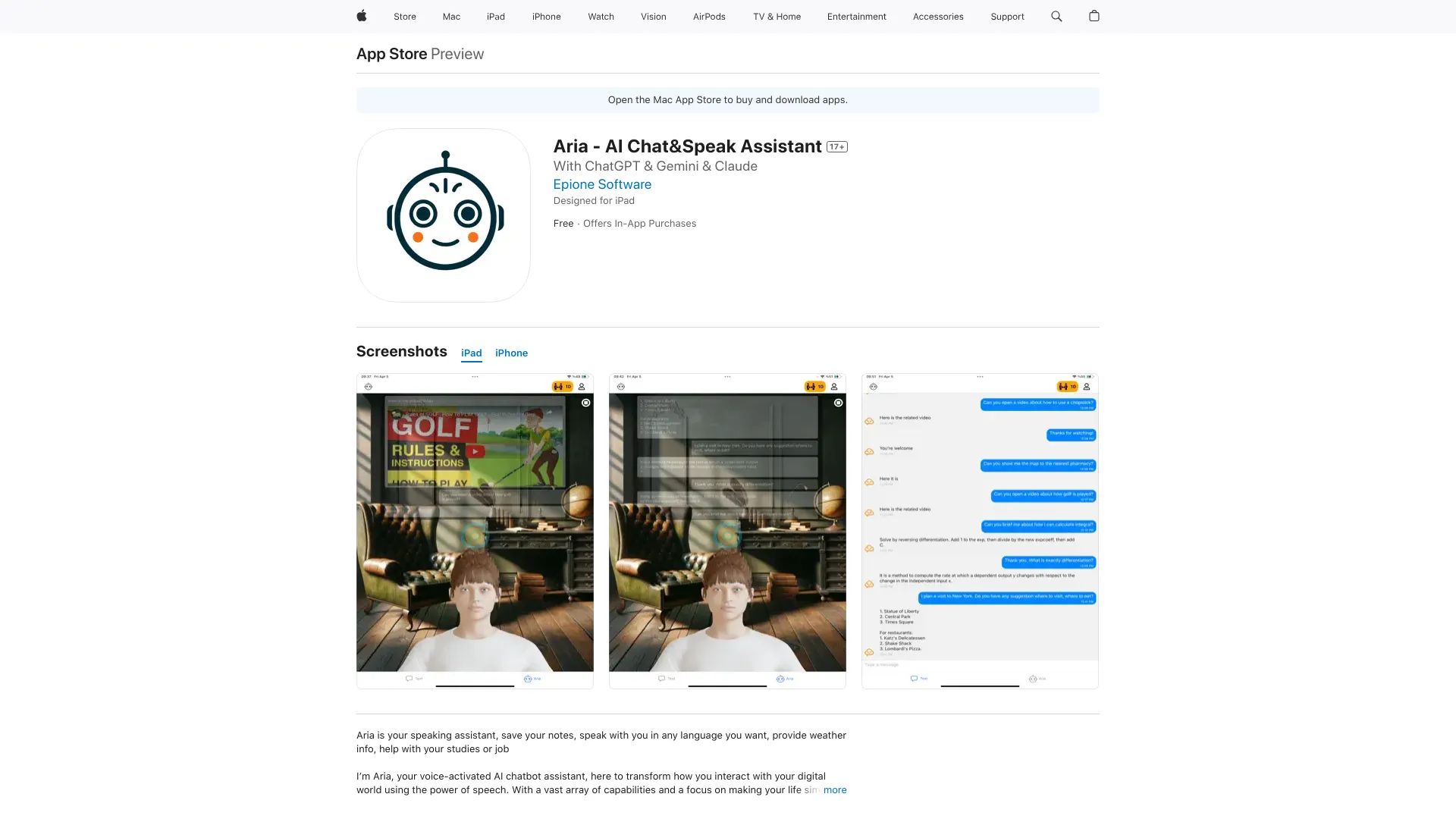 Aria - Assistente de IA falante