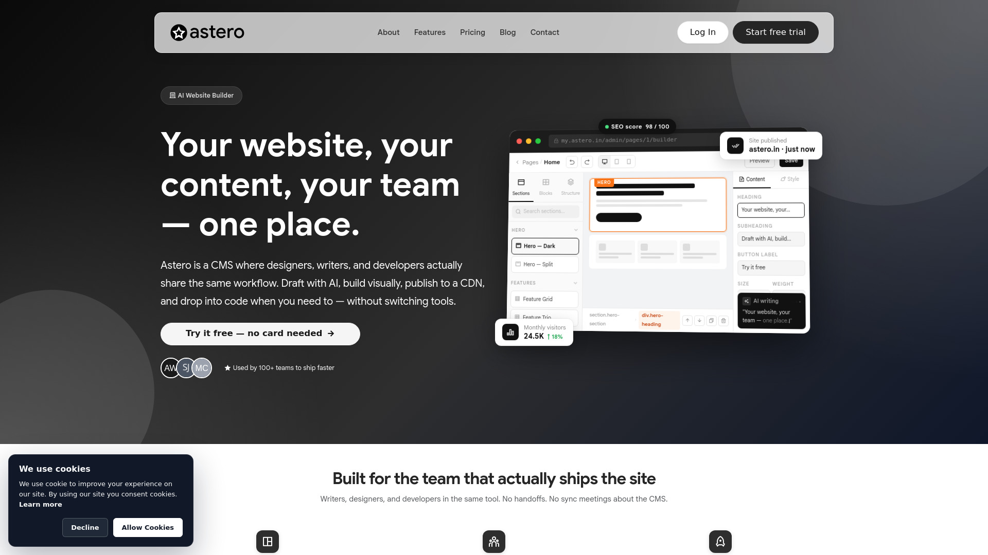 Astero - AI Website Builder V1