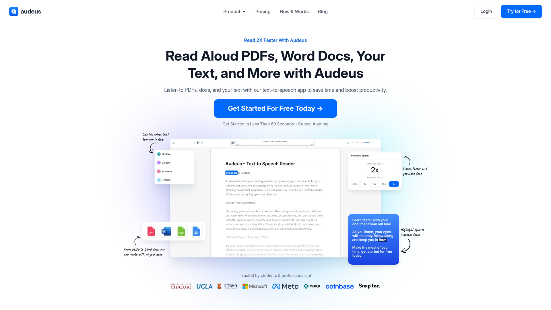 Audeus: Text-to-Speech-Reader