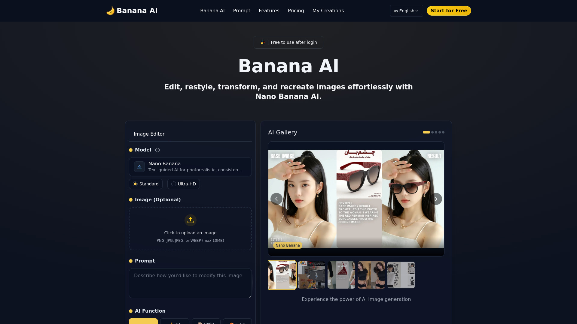 Banana AI – Editor de fotos AI gratuito