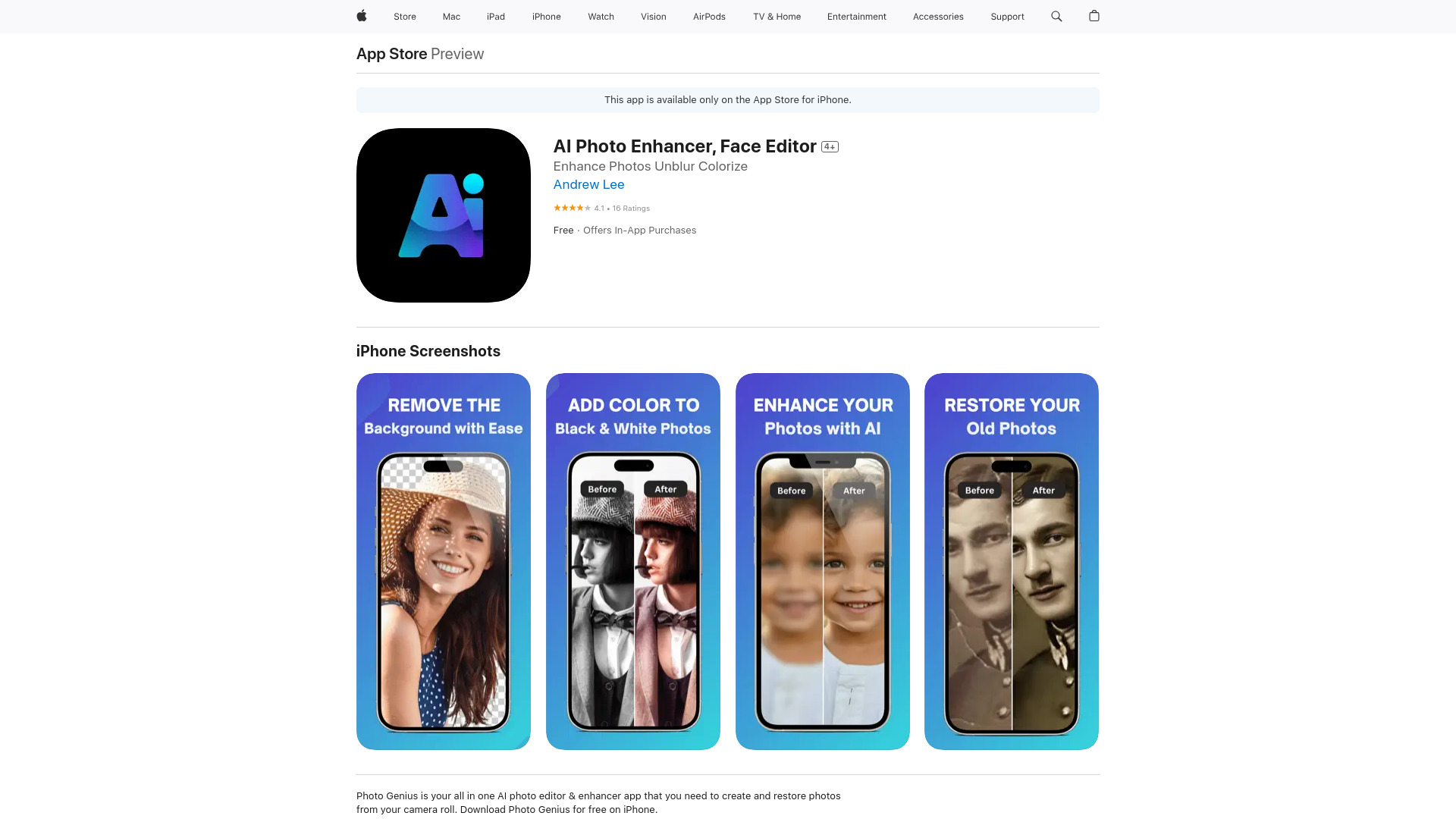 Best Free AI Photo Enhancer & Editor App