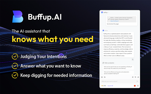 Buffup - AI Copilot of ChatGPT4 & Claude3 with 1K+ bots