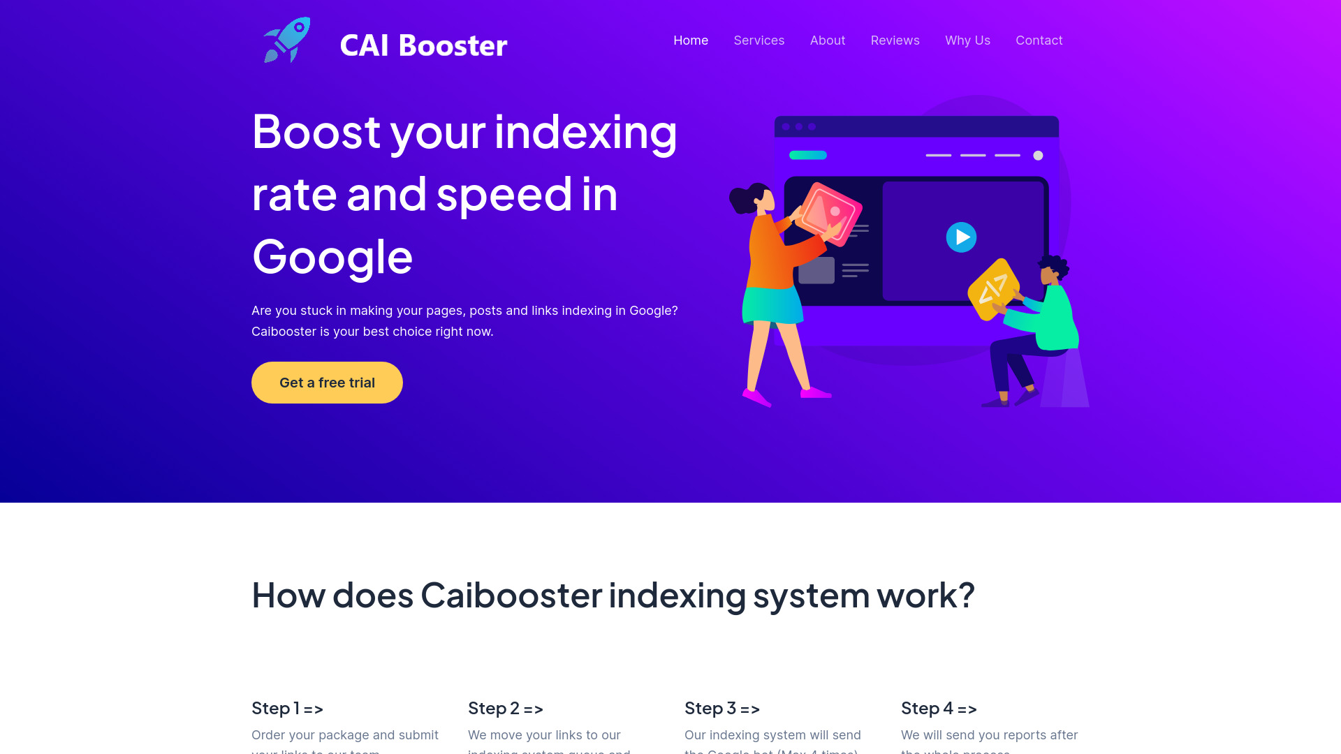 Caibooster: la mejor herramienta de indexación de Google