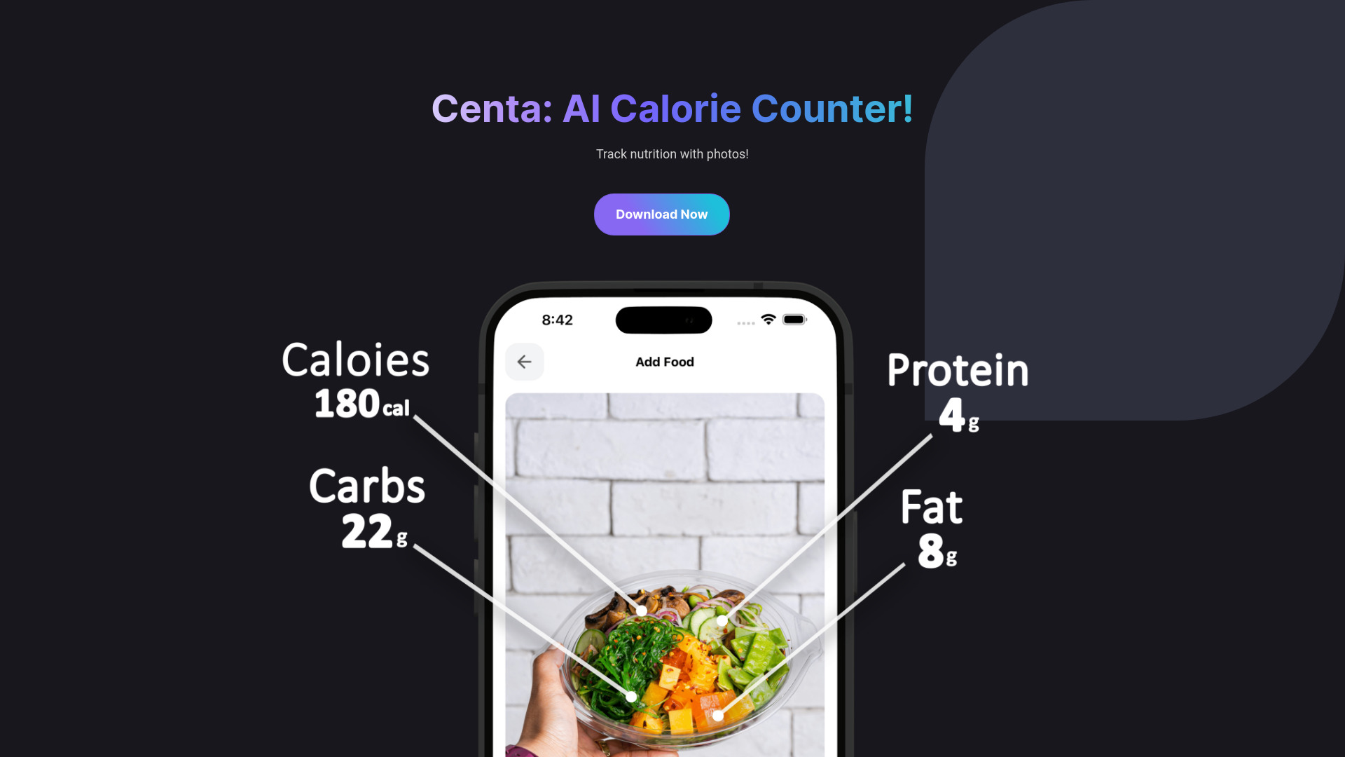 Centa：人工智能卡路里计数器