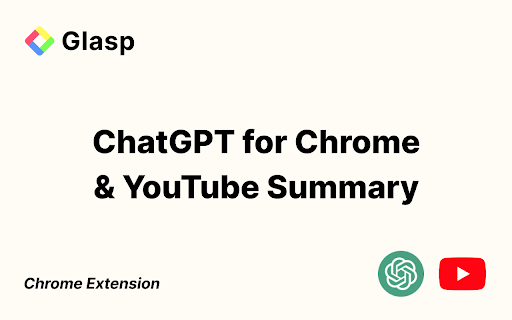 Resumo do ChatGPT para Chrome e YouTube por Glasp