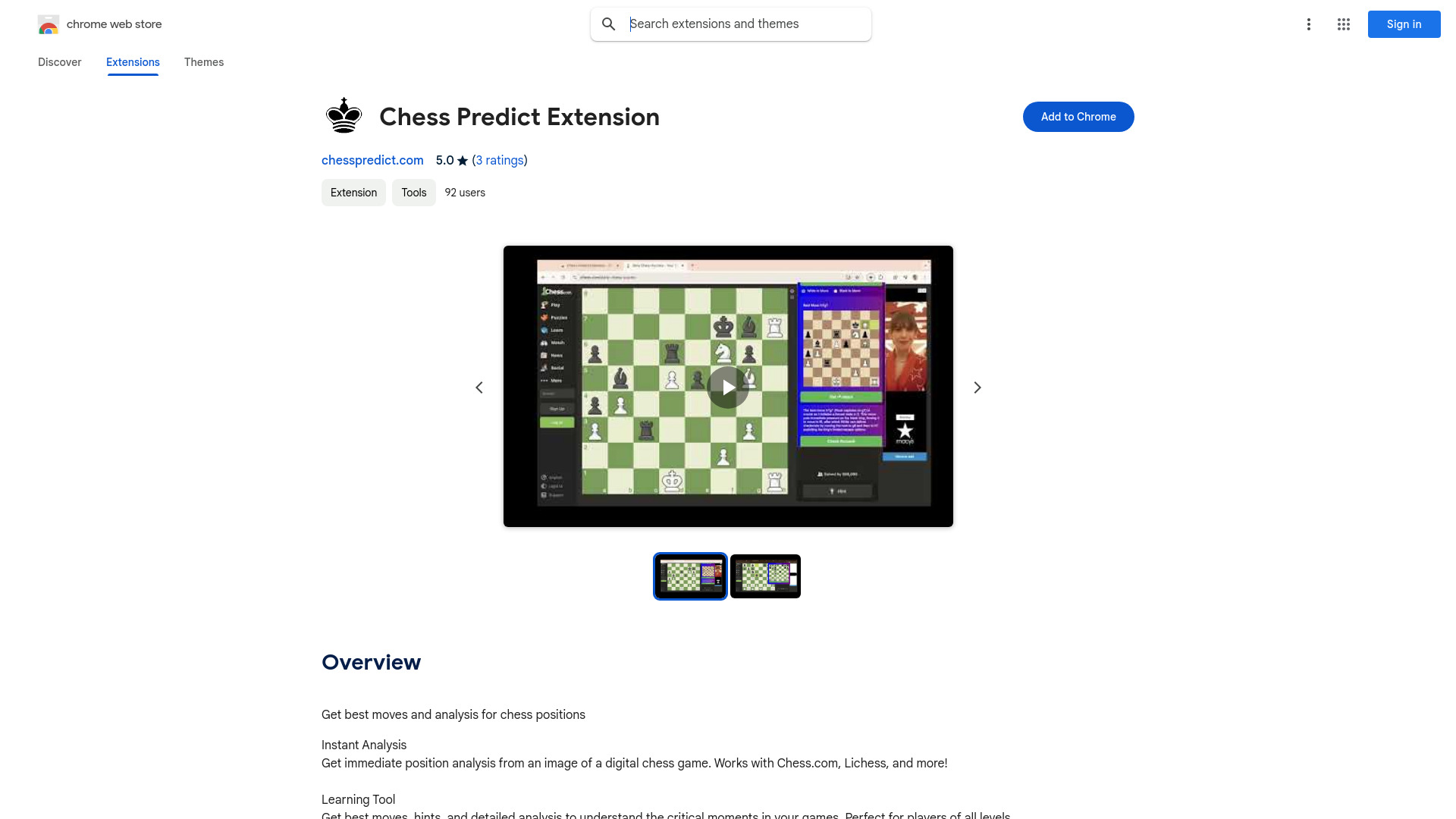 Chess Predict Extension