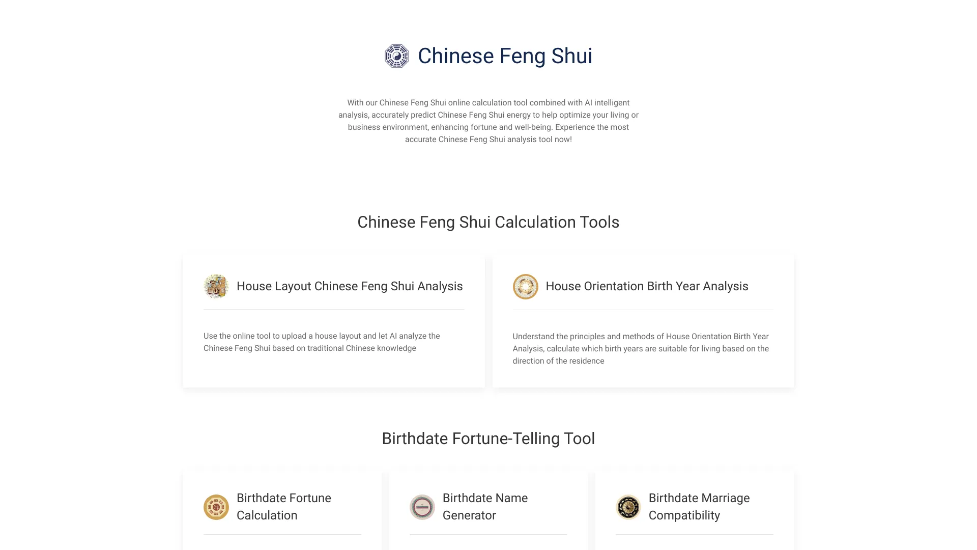 Chinesischer Feng Shui Online-Rechner
