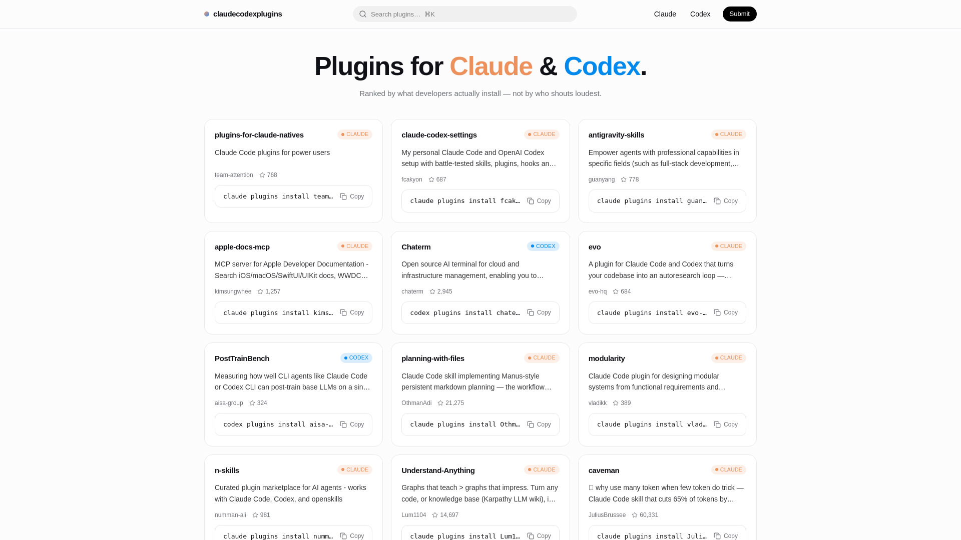 Claude & Codex Plugins