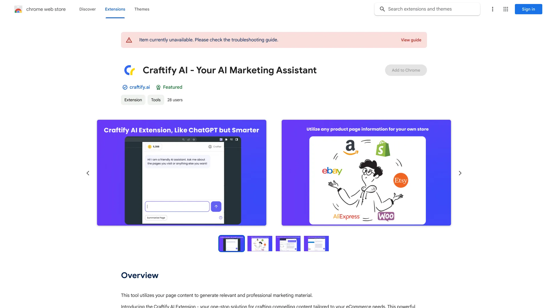 Craftify AI - Votre assistant marketing IA