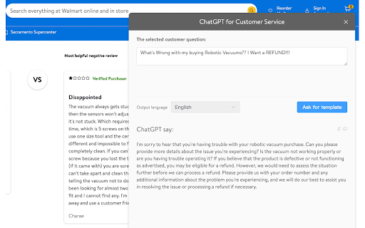 Customer Service Helper with GPT-4 in Walmart