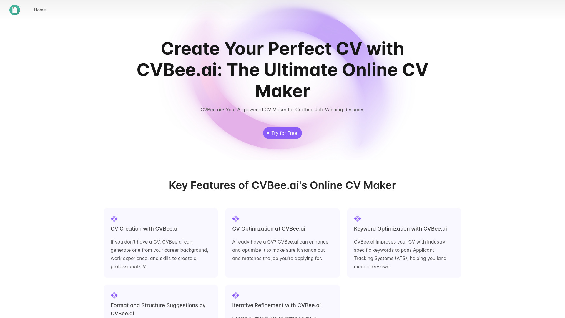 CVBee.ai: бесплатный онлайн-конструктор резюме с искусственным интеллектом