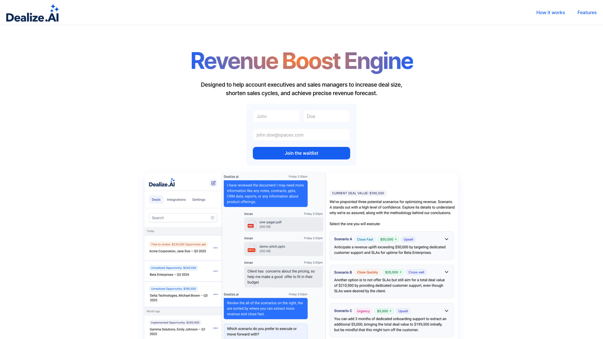 Dealize.AI - राजस्व बढ़ाने वाला इंजन
