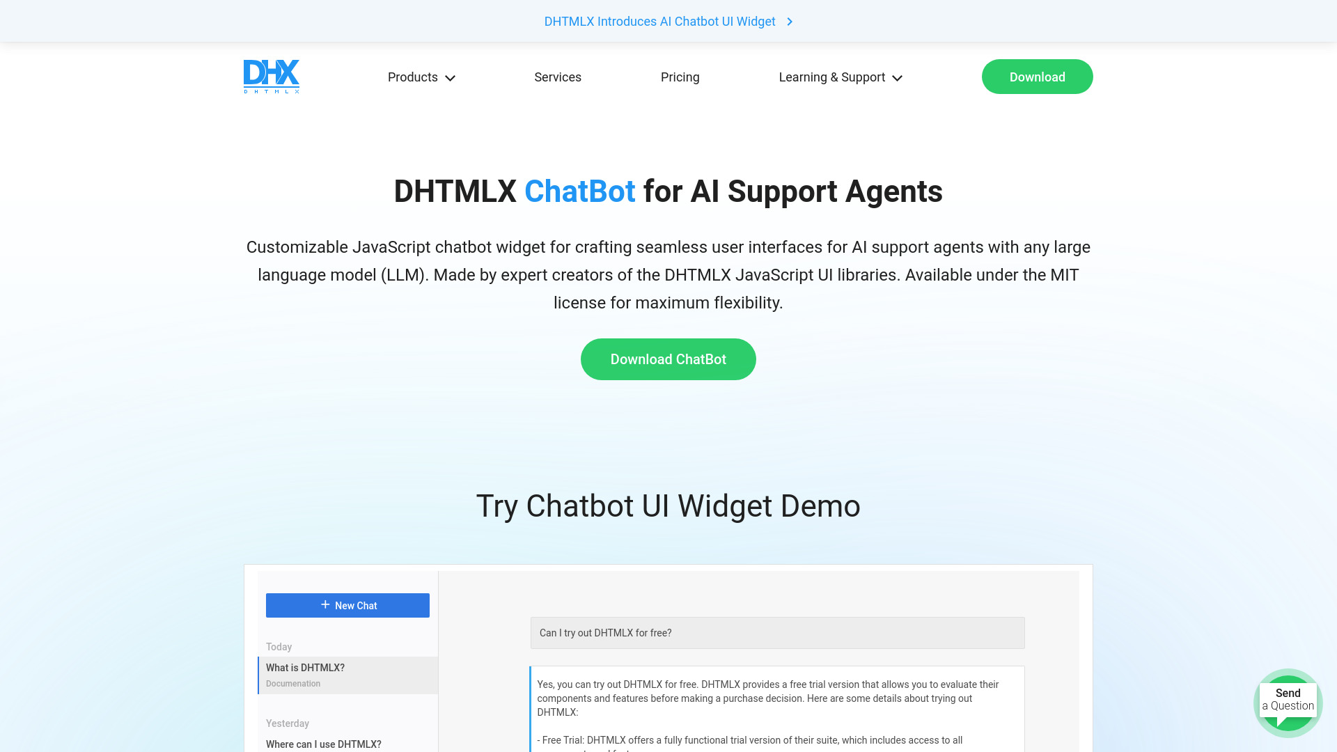 Chatbot DHTMLX