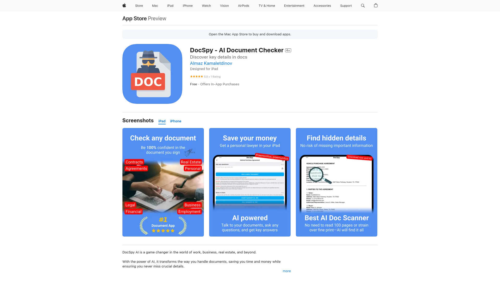 DocSpy : vérificateur de documents IA