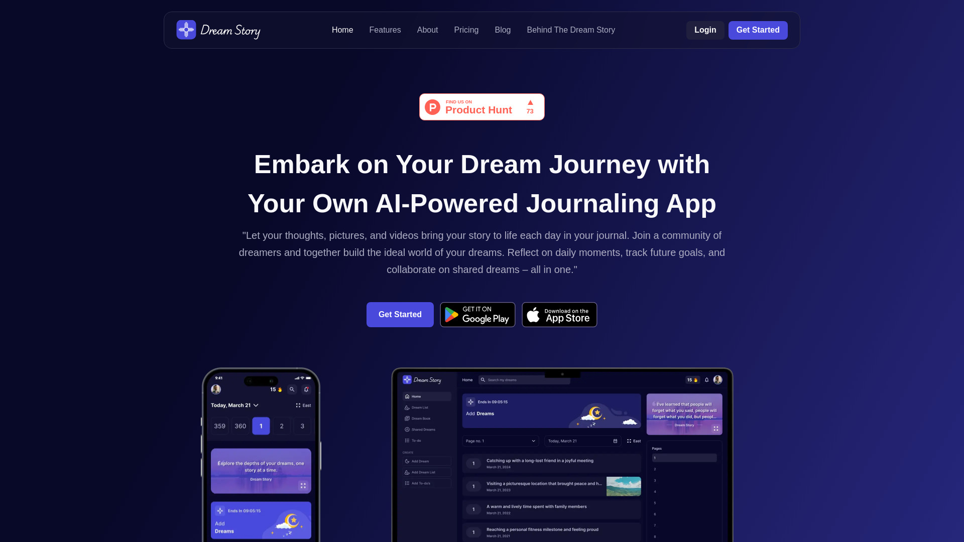 قصة الحلم لايف - تطبيق Journaling AI
