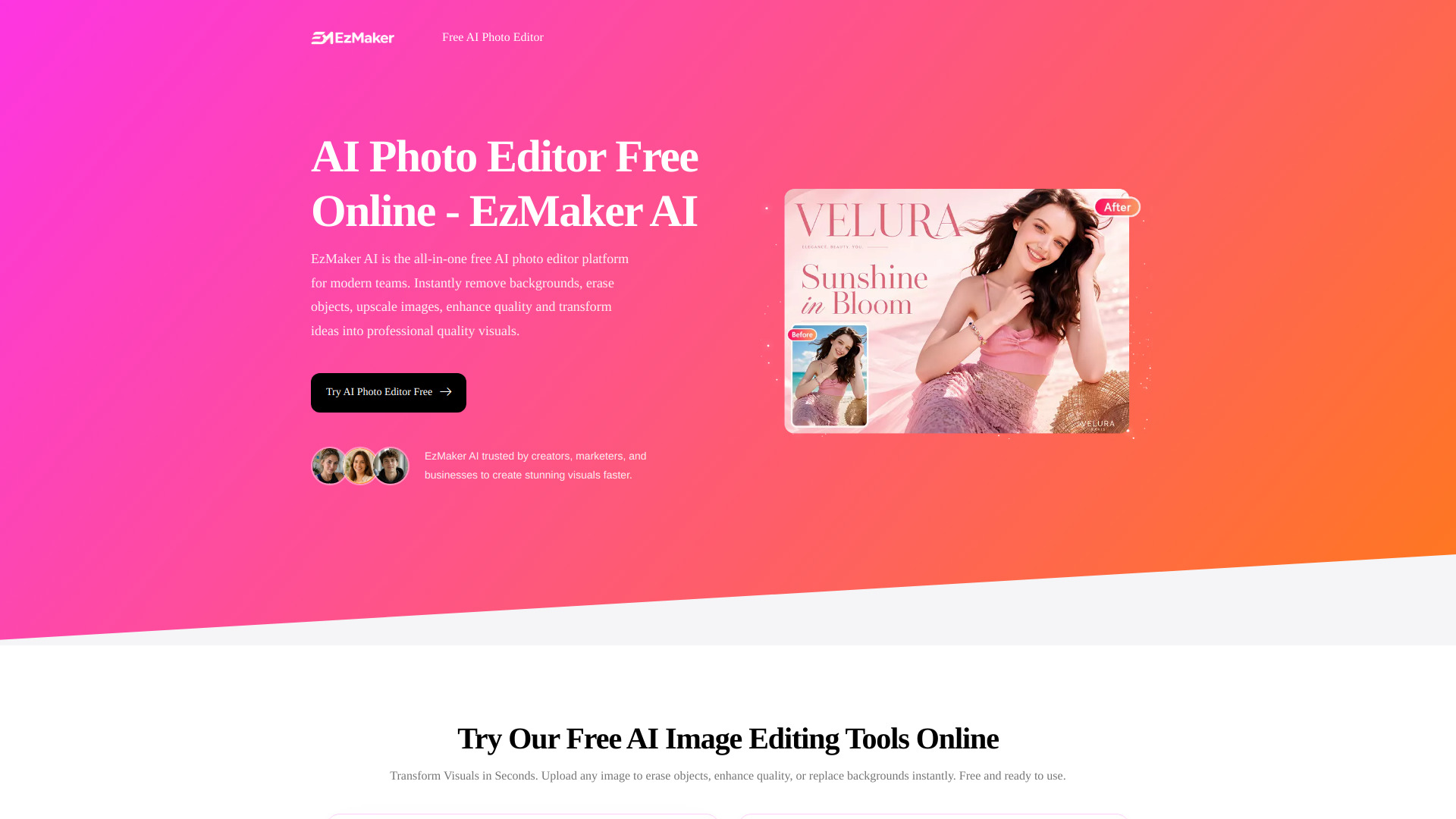EzMaker AI - Editor de fotos AI grátis online