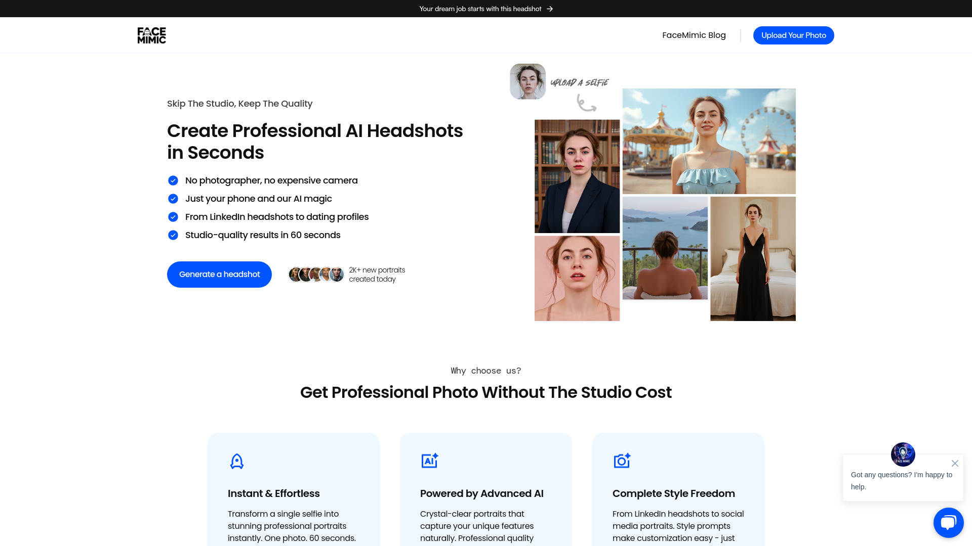 FaceMimic AI – AI-Headshot-Generator