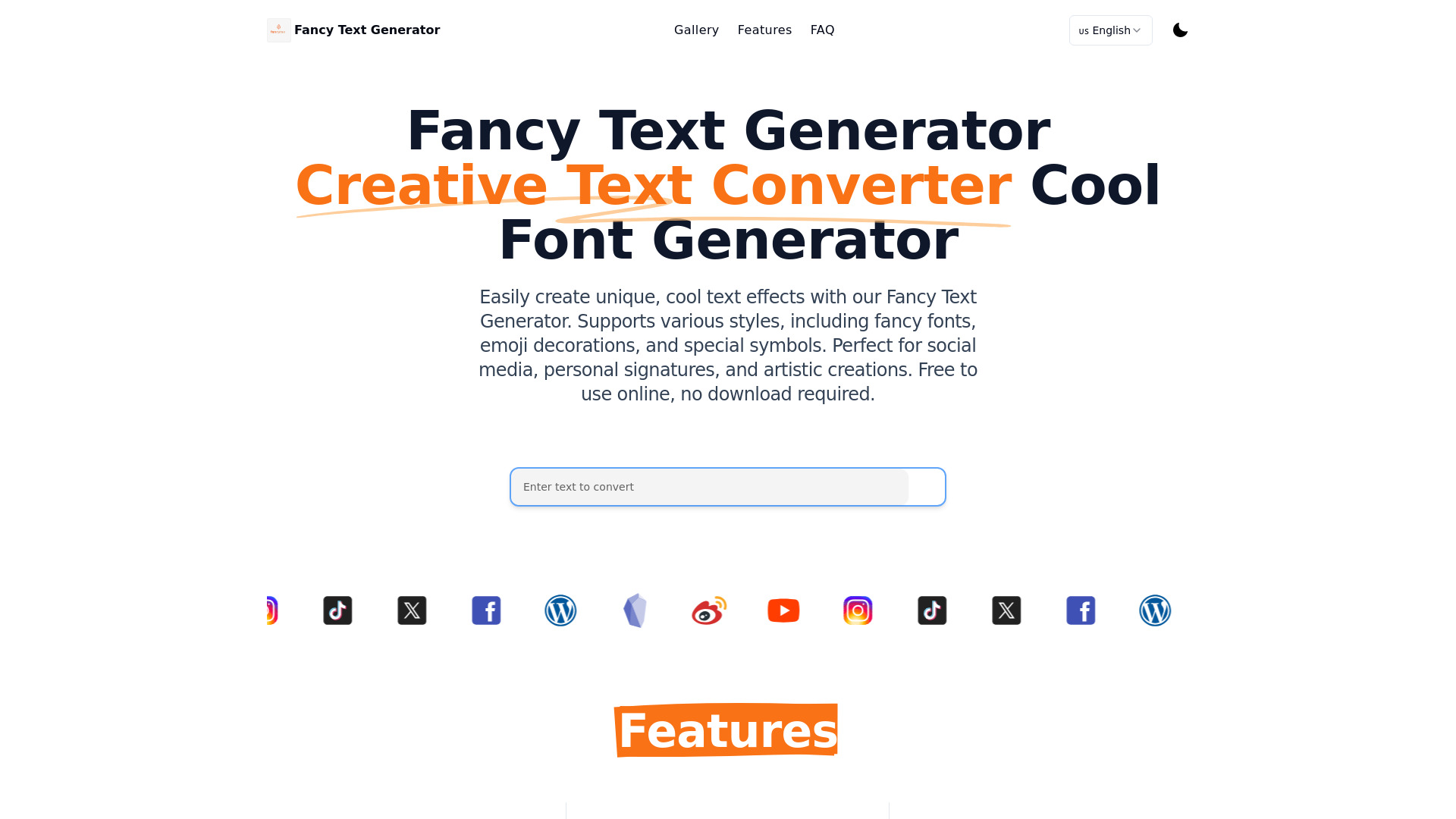 Fancy Text Generator | 創意文字轉換器 | 酷炫字體產生器