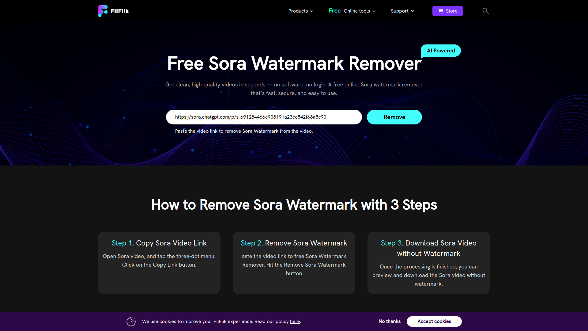 Removedor gratuito de marca d'água AI Sora