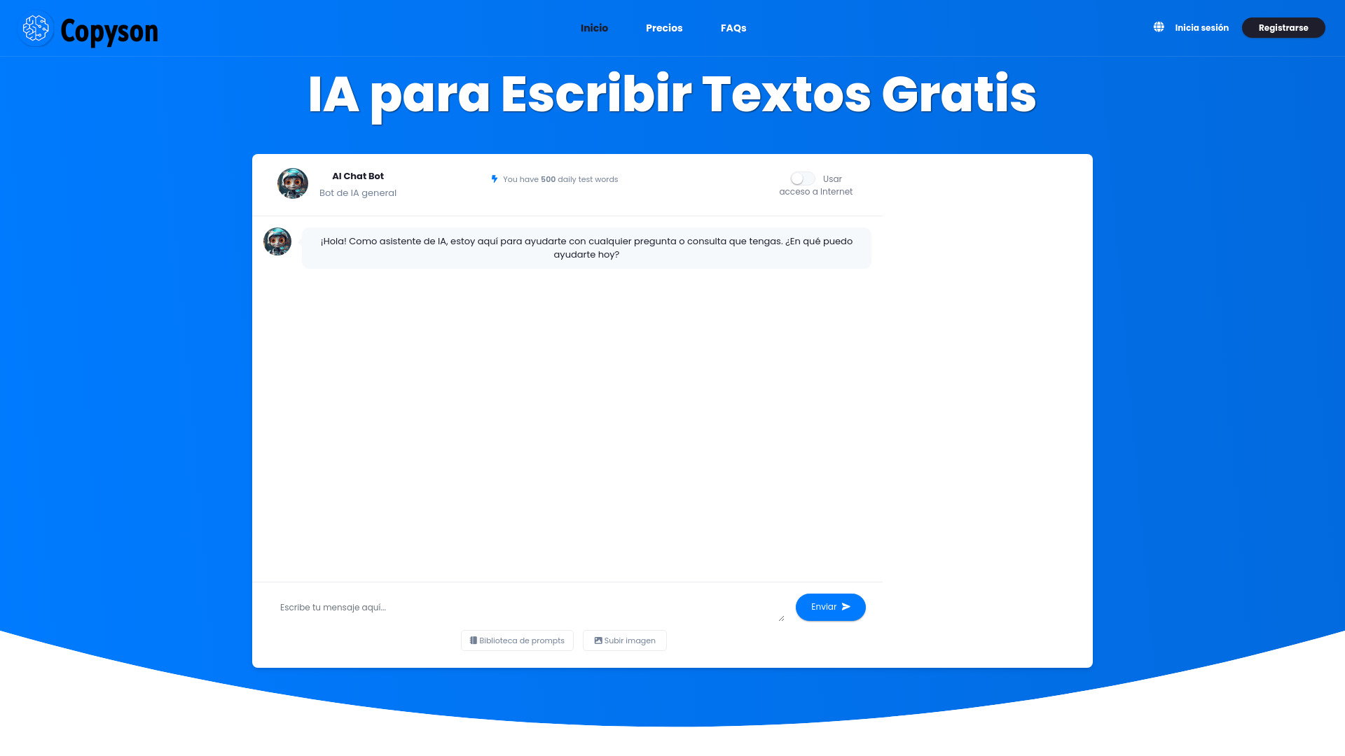 Generador de texto Ai gratuito