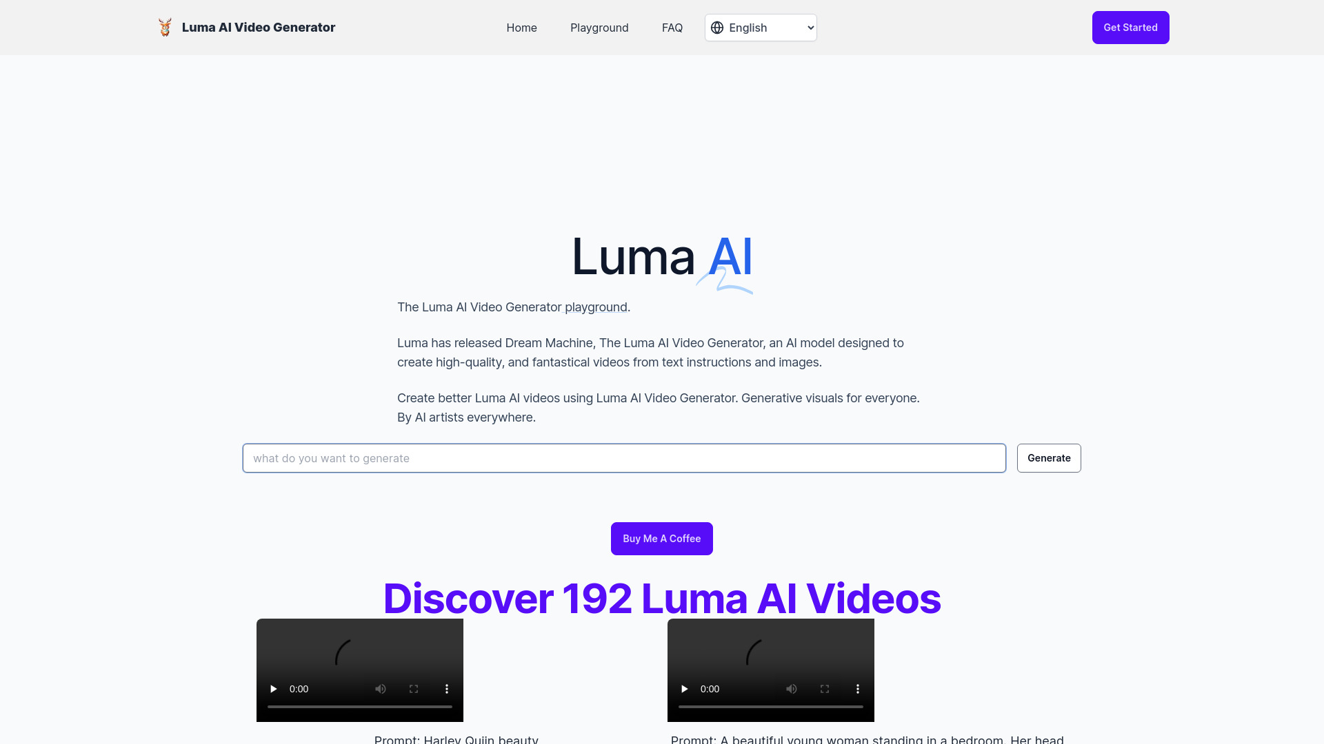 Generador de vídeos Luma AI gratuito