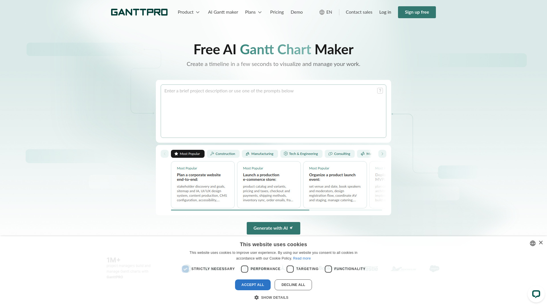 GanttPRO AI Gantt chart maker