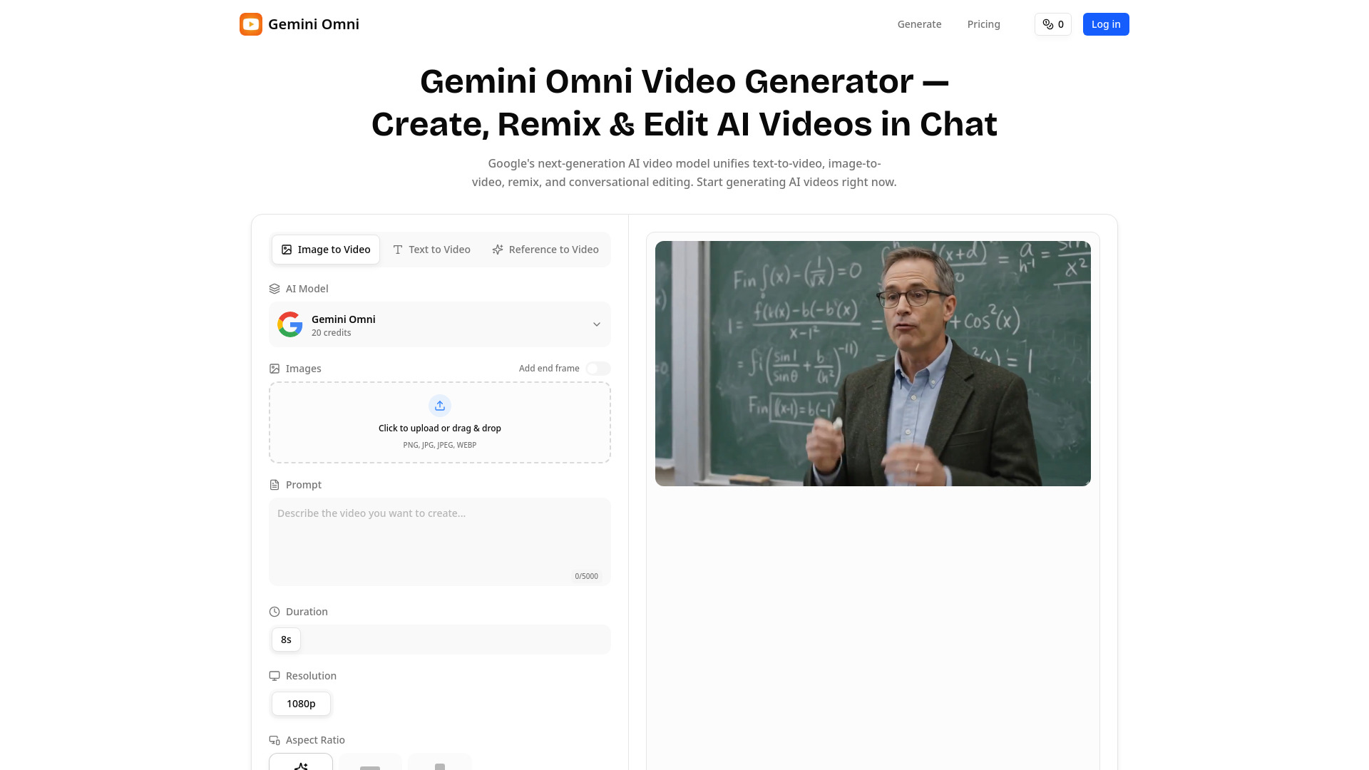 Gemini 옴니 비디오 생성기
