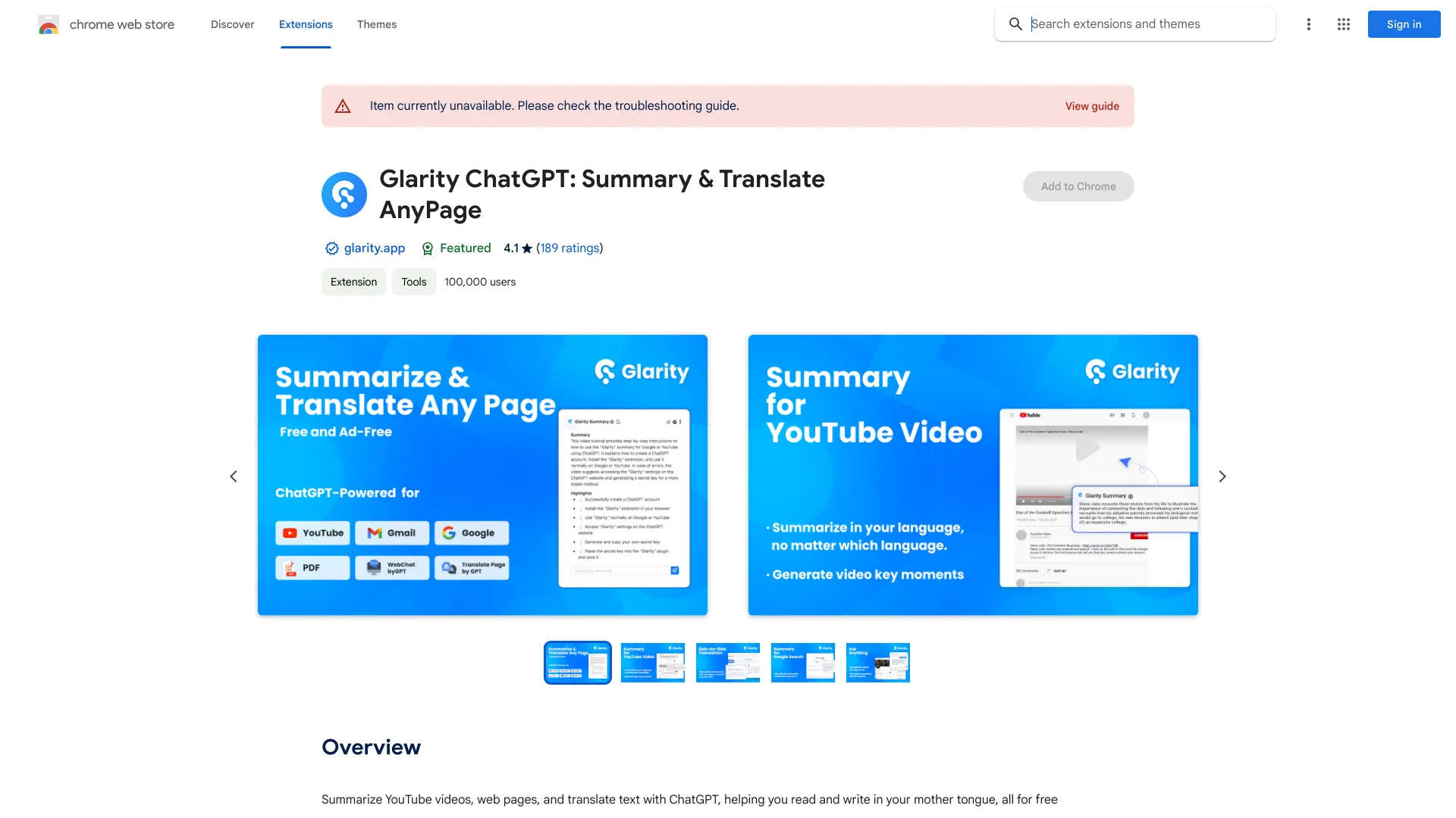 Glarity ChatGPT: Summary & Translate AnyPage