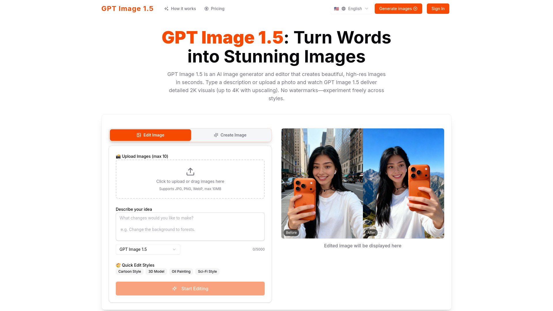 GPT Image 1.5 — 將文字變成令人驚嘆的圖像