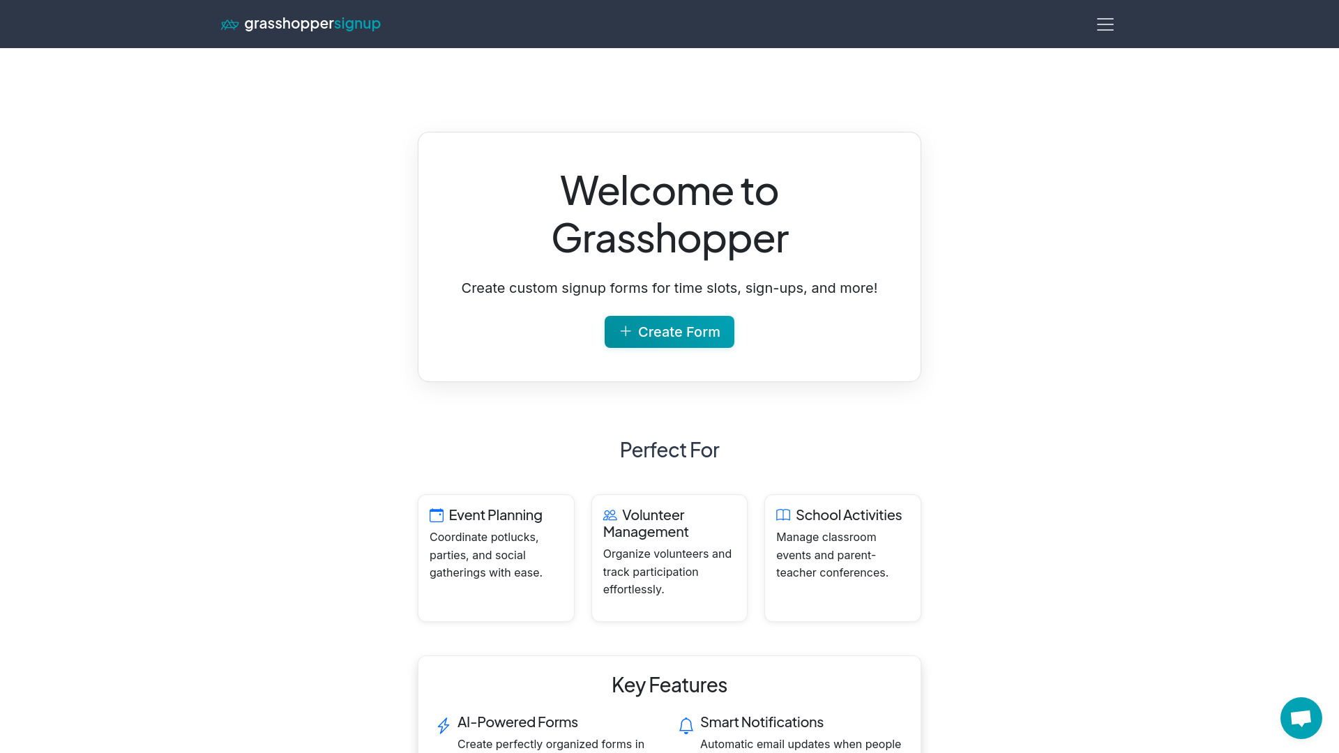 Grasshopper Signup