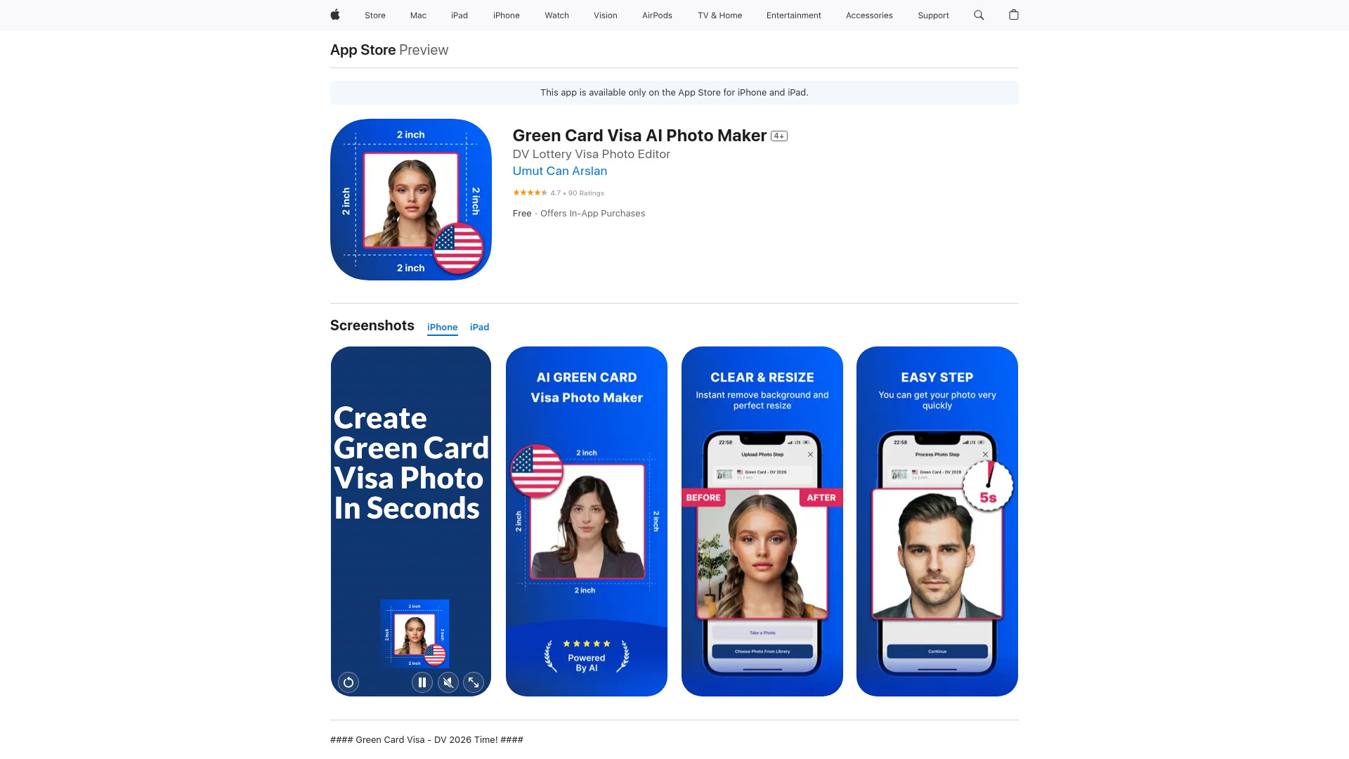 Cartão Verde Visa AI Photo Maker