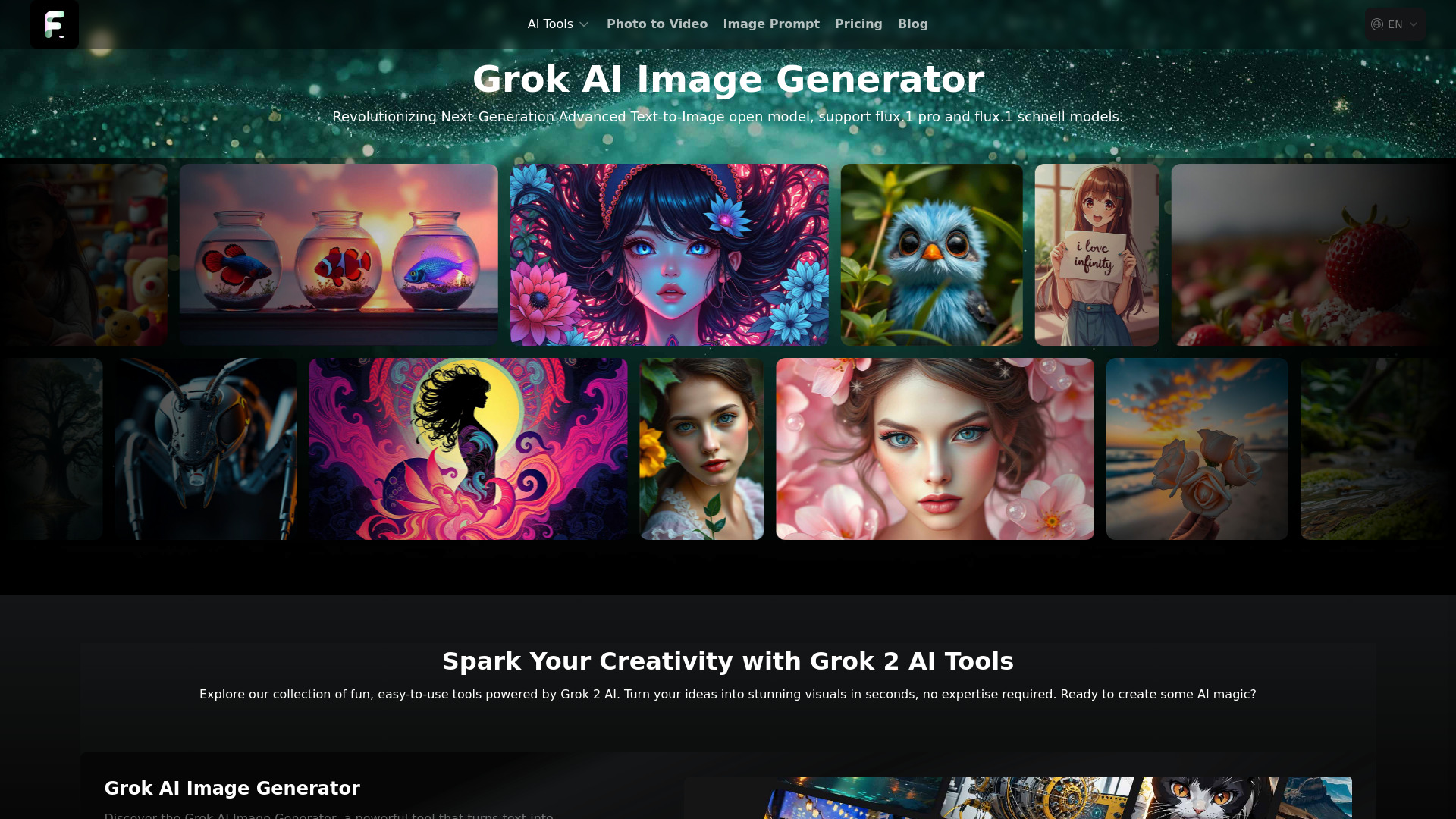 Gerador de imagens Grok AI