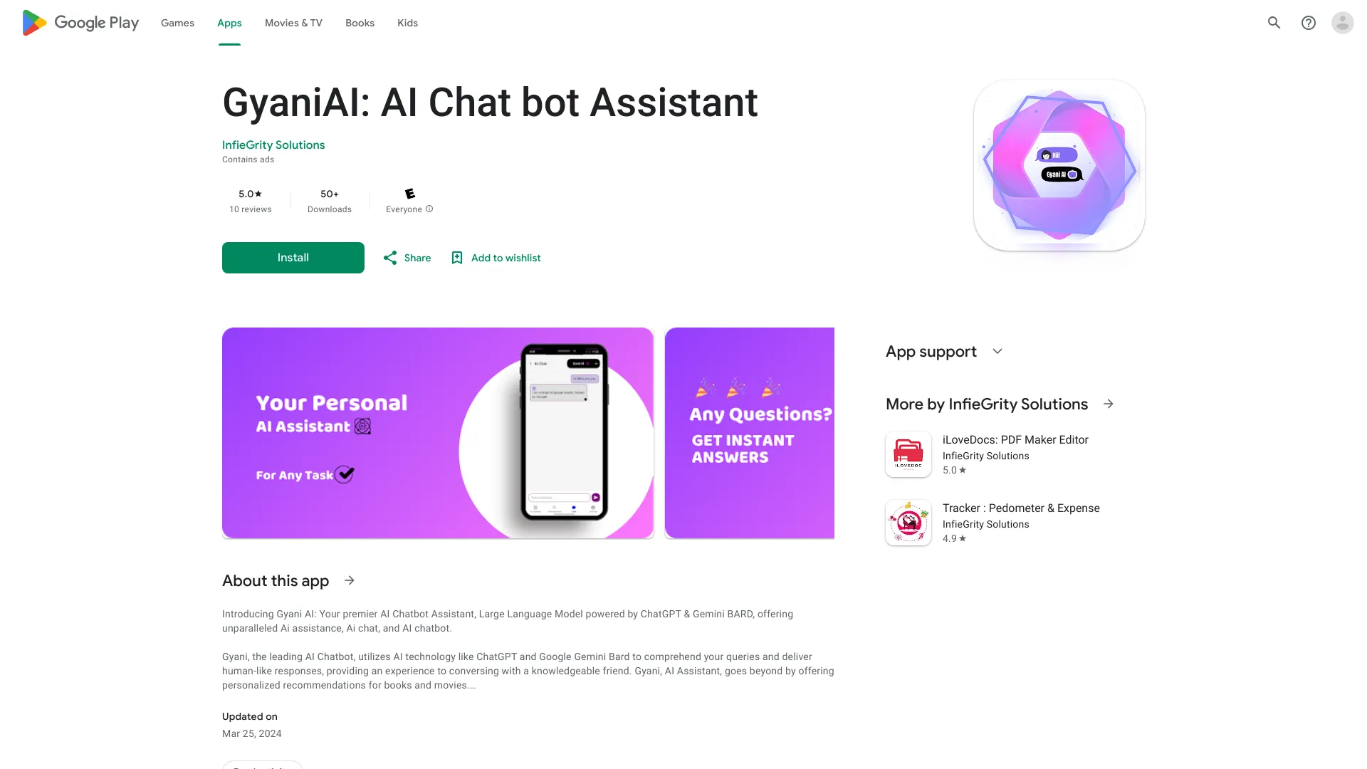 GyaniAI: مساعد روبوت الدردشة بالذكاء الاصطناعي