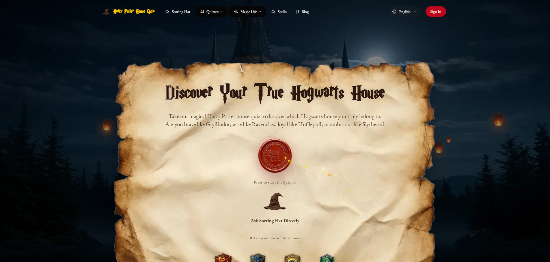 Harry Potter House Quiz ORG