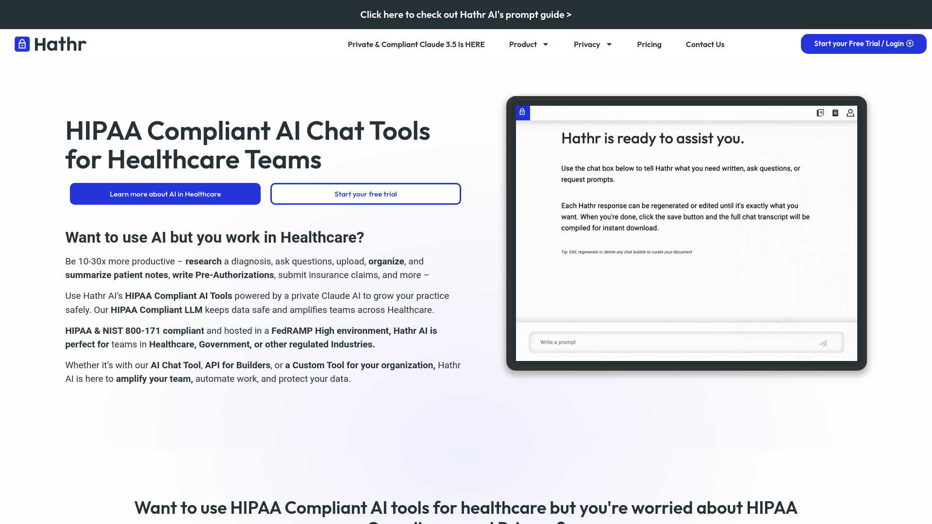 Hathr AI: HIPAA Compliant AI Chat Tool