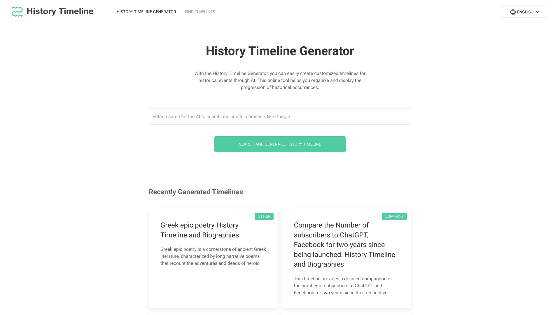 History Timeline Generator