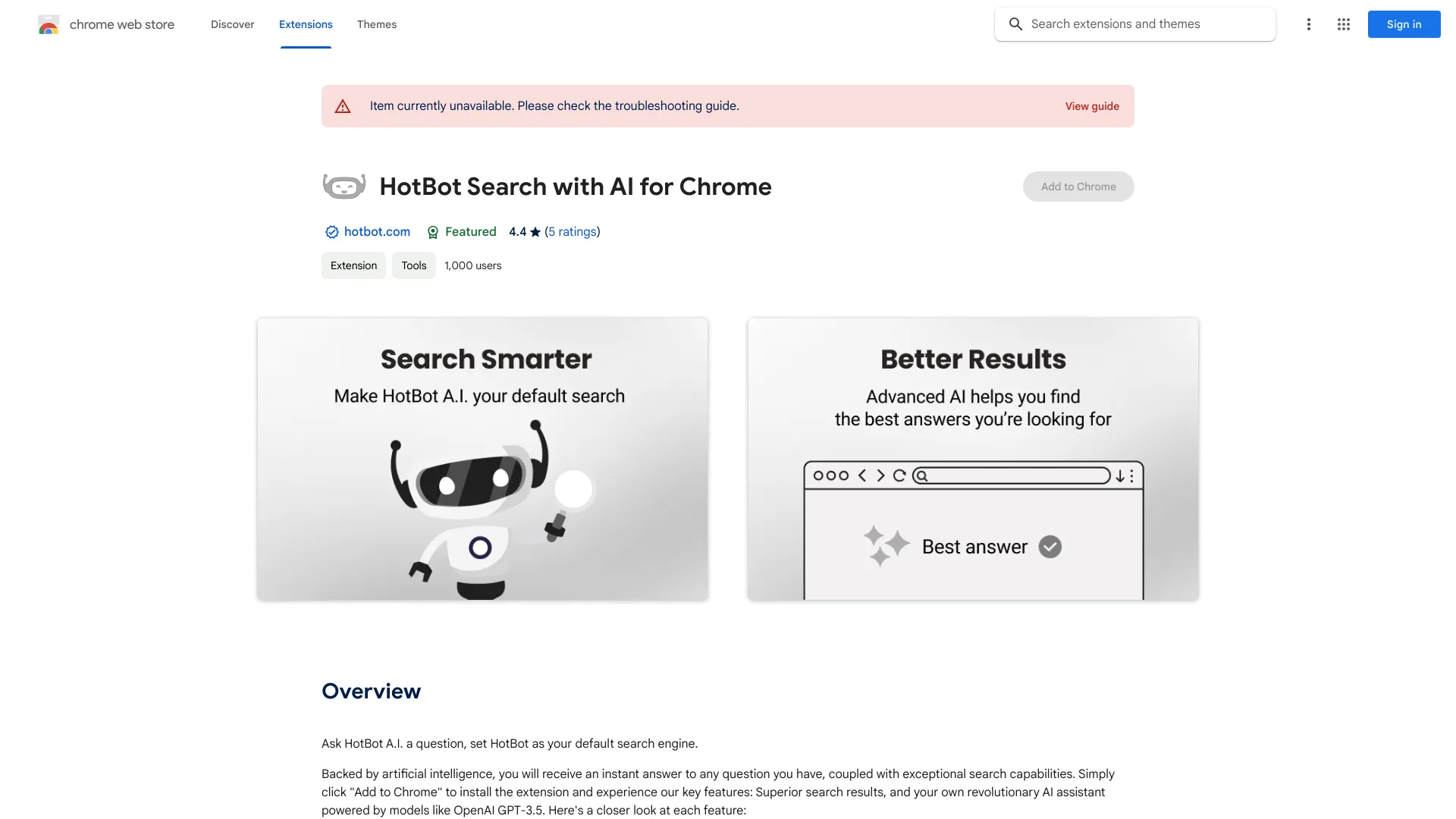 Chrome 向け AI を使用した HotBot 検索