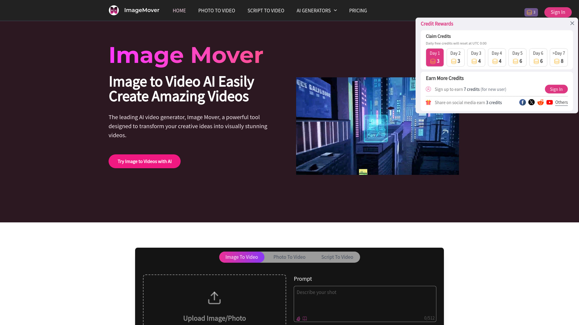 Image en vidéo AI - ImageMover