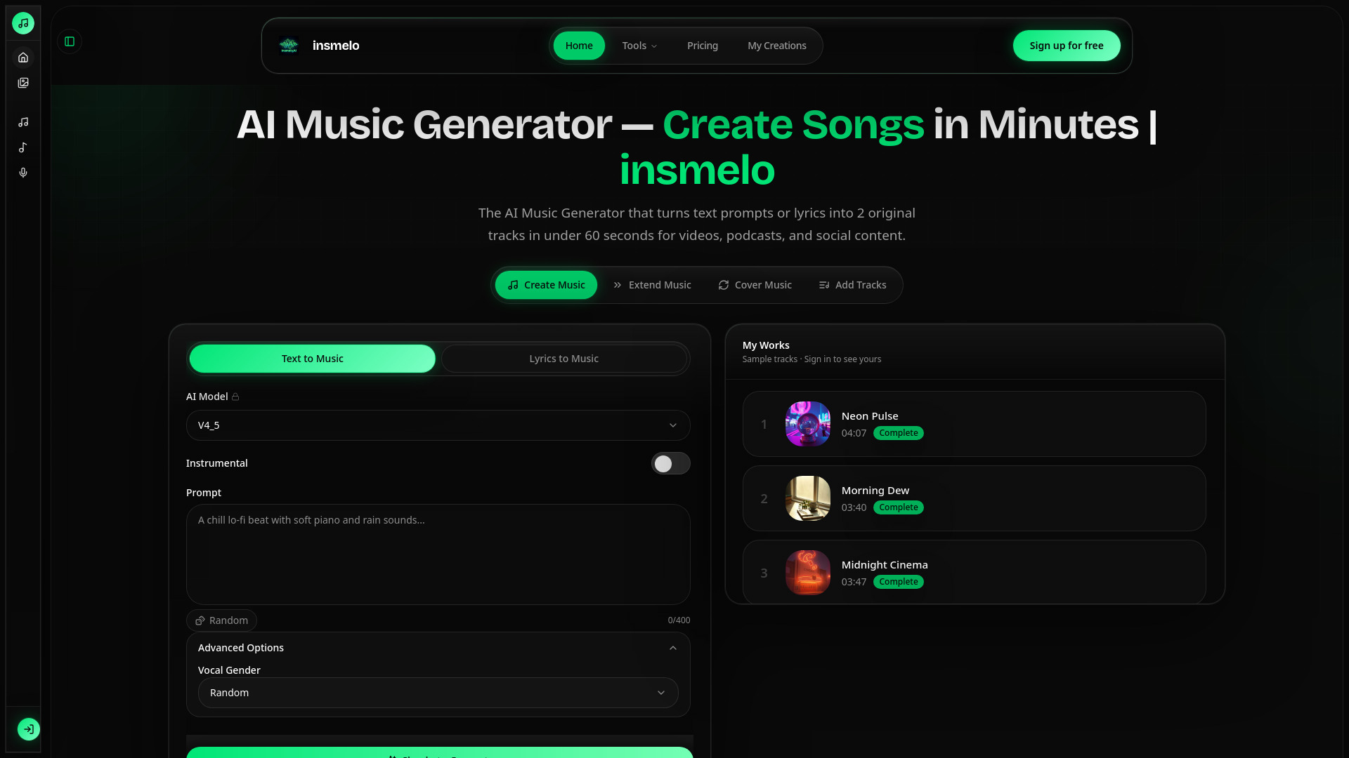 insmelo AI Music Generator