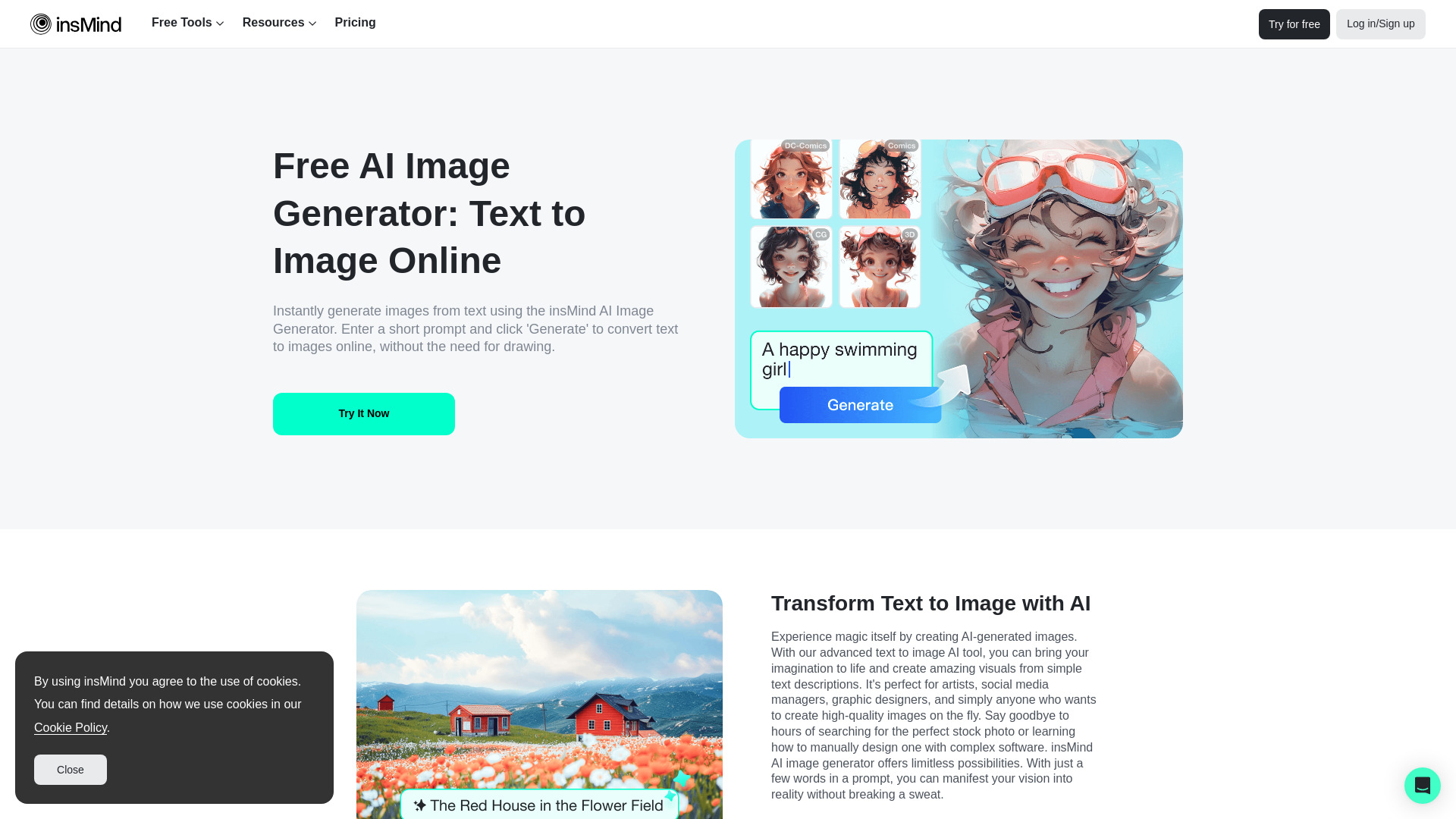 Gerador de imagens insMind AI